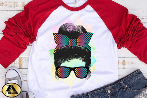 Mom Life PNG Sublimation Messy Bun with Glasses Mothers Day SVG zoellartz 