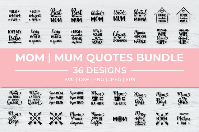 Mom life quotes bundle. Mother’s Day SVG. Mum designs SVG LaBelezoka 
