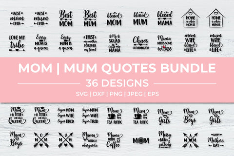 Mom life quotes bundle. Mother’s Day SVG. Mum designs SVG LaBelezoka 