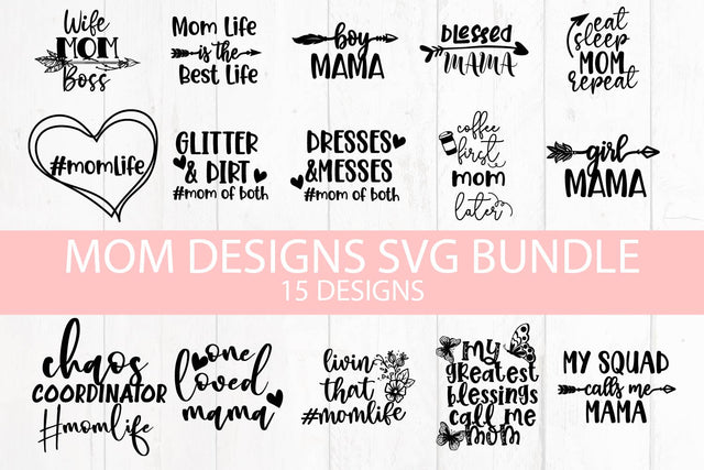 Mom Life Quotes SVG Bundle Free Commercial Use SVG Sintegra 