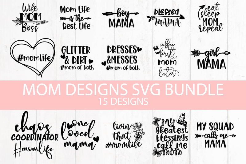Mom Life Quotes SVG Bundle Free Commercial Use SVG Sintegra 