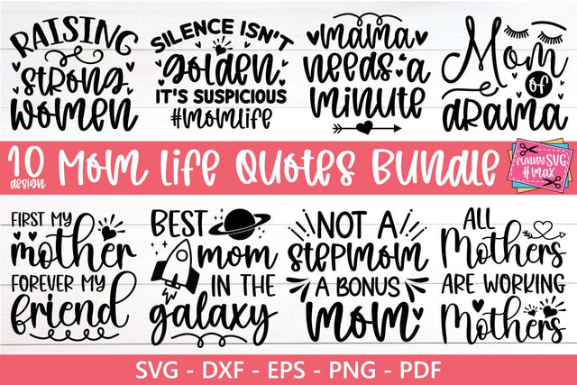 Mom Life Quotes Svg Bundle SVG designstore 