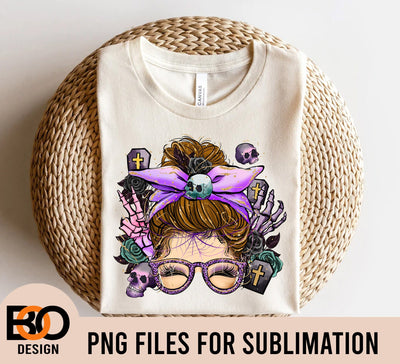 Mom Life Skeleton Messy Bun Sublimation PNG, Momlife png, Messy Bun Png, Messy Bun Clipart, Messy Bun Sublimation Sublimation BOO-design 