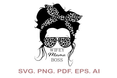 Mom Life Skull SVG, Messy Bun SVG, Mom Life SVG, Boss Mom SVG SVG MagicDesignUS 