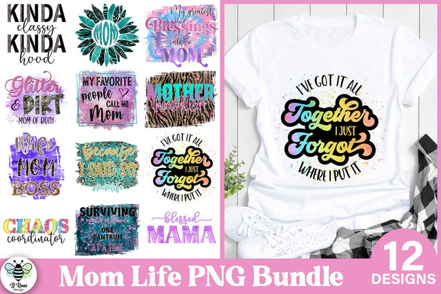 Mom Life Sublimation Bundle | Mom Quotes PNG Sublimation B Renee Design 