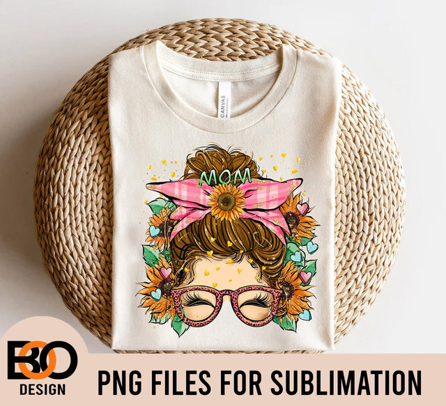 Mom life Sunflower Messy Bun, Mom Sublimation png, Momlife png, Messy Bun Png, Messy Bun Clipart, Messy Bun Sublimation Sublimation BOO-design 