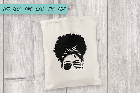 Mom life SVG, Afro woman, Messy Bun SVG SVG Irina Ostapenko 