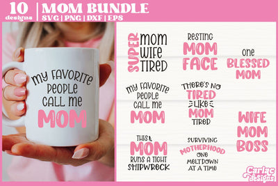 Mom Life SVG Bundle | Funny Mom Mug SVG Bundle SVG Carla C Designs 