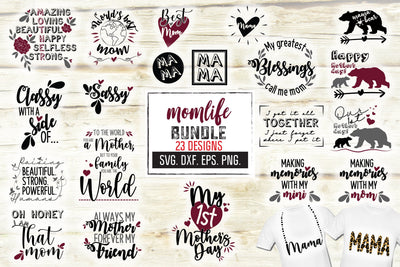 Mom Life Svg Bundle. Mama Bear Svg. Mother's Day Svg. Mom Quote Svg. Mom Sayings Svg. Cricut, Silhouette, Iron On, Sublimation dxf, eps, png SVG Mint And Beer Creations 