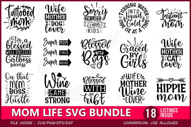 Mom Life SVG Bundle SVG CraftingStudio 