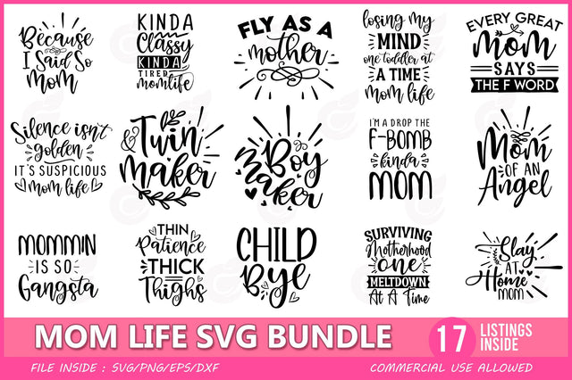 Mom Life SVG Bundle SVG CraftingStudio 
