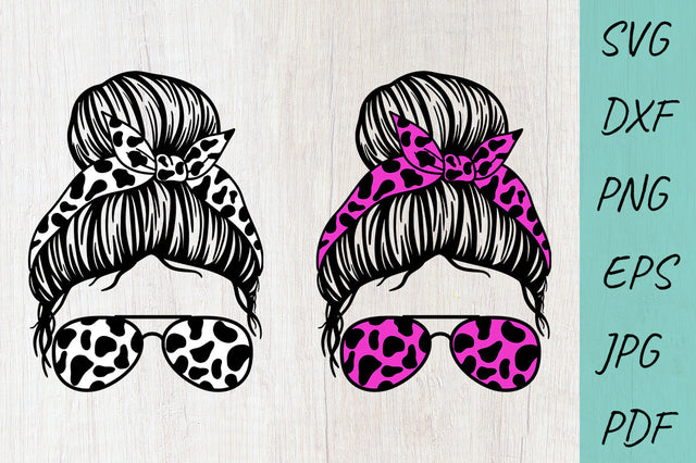 Mom life svg, Cow Print Mom Life, Mom Messy Bun svg SVG Irina Ostapenko 