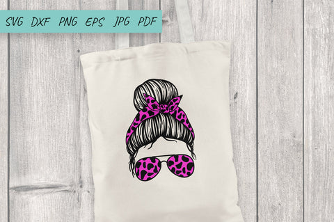 Mom life svg, Cow Print Mom Life, Mom Messy Bun svg SVG Irina Ostapenko 