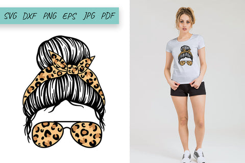 Mom life SVG, Messy bun SVG bundle, Leopard Print SVG Irina Ostapenko 
