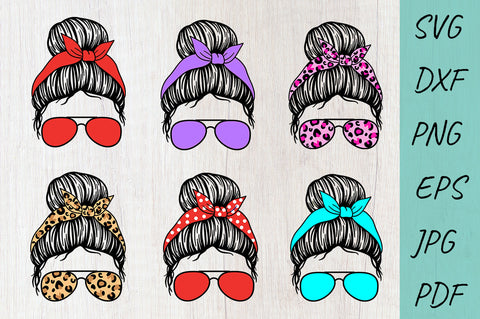Mom life SVG, Messy bun SVG bundle, Leopard Print SVG Irina Ostapenko 