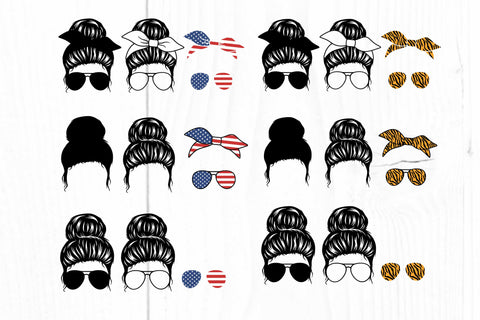 Mom Life Svg, Messy Bun Svg Bundle, Messy Bun Bandana Svg SVG Litke Designs 