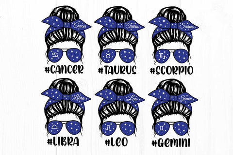 Mom Life Svg, Messy Bun Svg Bundle, Zodiac Svg Bundle SVG Litke Designs 