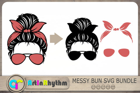 Mom Life Svg, Messy Bun Svg, Messy Bun Svg Bundle SVG Artinrhythm shop 