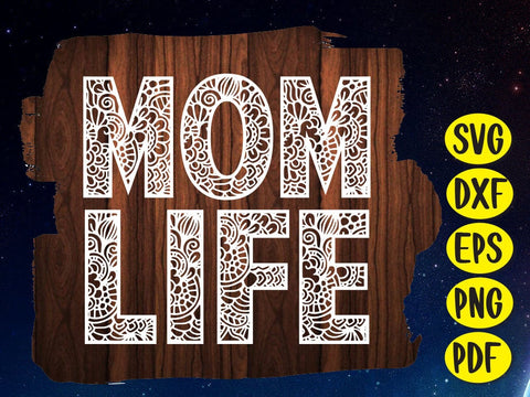 Mom Life Swirl Paper cut SVG Johan Ru designs 