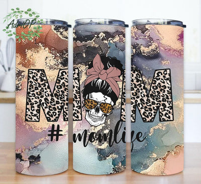 Mom Life Tumbler Design, Messy Bun Mom 20oz Tumbler Template, Mom Leopard Tumbler Png, Mom Sublimation Design, Mother's Day Gift, Digital Download Sublimation AdriOP 