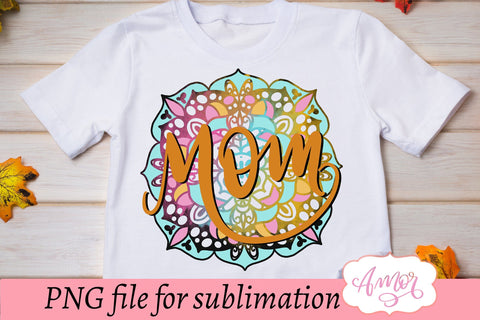 Mom mandala sublimation design for T-shirts Sublimation Amorclipart 