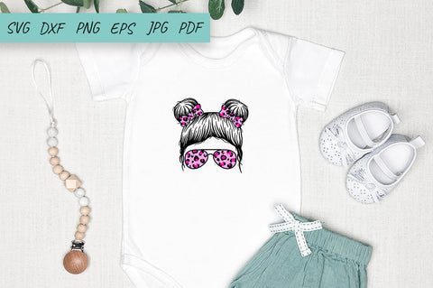 Mom Messy Bun svg, Girl Messy Bun, Leopard print, Mom life SVG Irina Ostapenko 