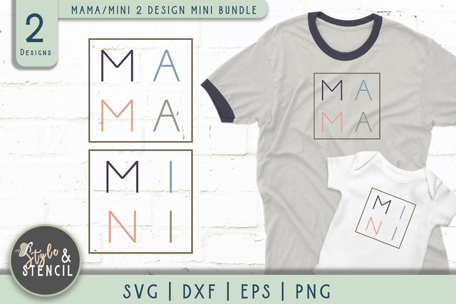 Mom Mini - Mini Bundle SVG - PNG, DXF, SVG, EPS SVG Style and Stencil 