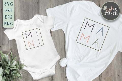 Mom Mini - Mini Bundle SVG - PNG, DXF, SVG, EPS SVG Style and Stencil 
