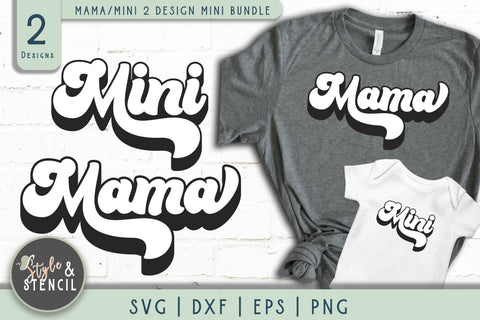 Mom Mini Retro Mini Bundle SVG - PNG, DXF, SVG, EPS SVG Style and Stencil 