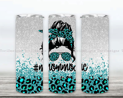 Mom Mode Glitter Leopard 20oz Skinny Tumbler Sublimation Designs Leopard Tumbler for Straight & Tapered Tumbler PNG Sublimation ToriDesigns 