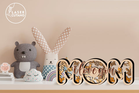 MOM Multilayer Laser Cut File, Mother's Day Svg, Laser Cutting Template, Mandala, Sign SVG, 3D Designs SVG LaserCutano 