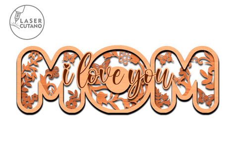 MOM Multilayer Laser Cut File, Mother's Day Svg, Laser Cutting Template, Mandala, Sign SVG, 3D Designs SVG LaserCutano 