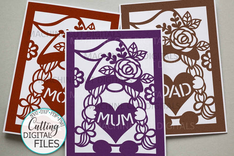 Mom Mum Dad Birthday Mothers Fathers day svg cut out card SVG kartcreationii 