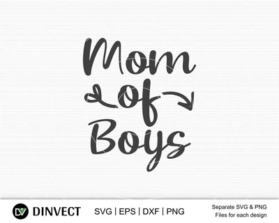 Mom of boys SVG, Mom Svg, Mothers Day T-shirt Design, Happy Mothers Day SVG, Mother's Day Cricut Files, Mom Gift Cameo, Vinyl Designs, Iron On Decals, Cricut cut files, svg, eps, dxf, png SVG Dinvect 