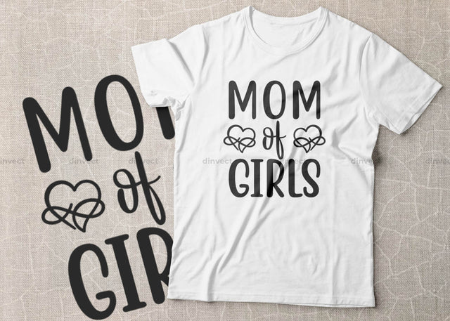 Mom of girls SVG, Mom Svg, Mothers Day T-shirt Design, Happy Mothers Day SVG, Mother's Day Cricut Files, Mom Gift Cameo, Vinyl Designs, Iron On Decals, Cricut cut files, svg, eps, dxf, png SVG Dinvect 