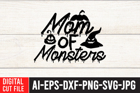 MOM Of Monsters SVG Design SVG BlackCatsMedia 