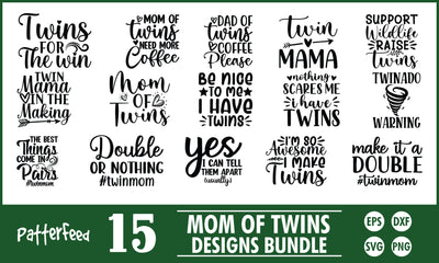 Mom Of Twins SVG Designs Bundle SVG PatternFeed8 