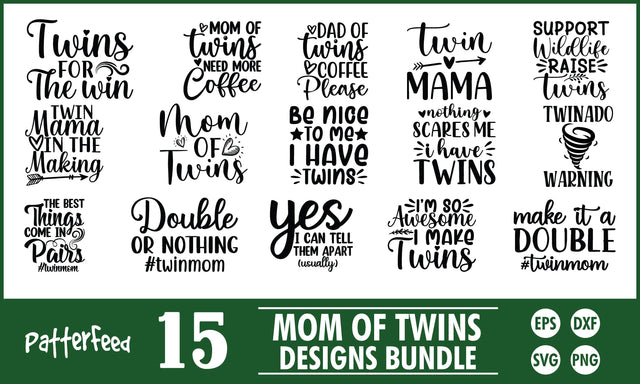 Mom Of Twins SVG Designs Bundle SVG PatternFeed8 