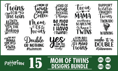 Mom Of Twins SVG Designs Bundle SVG PatternFeed8 