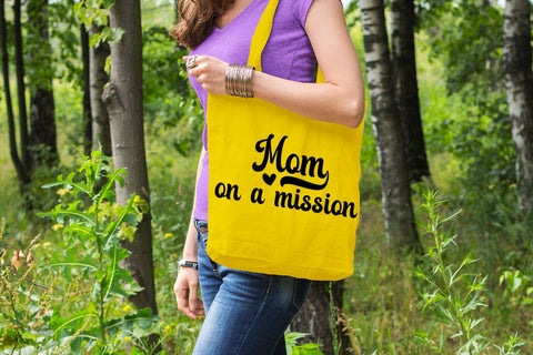 Mom On a Mission SVG I Tote Bag SVG I Funny Tote Bag SVG SVG Happy Printables Club 