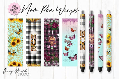 Mom Pen Wraps Sublimation Bundle Mothers Day Pen Waterslides Sublimation OrangeBrushStudio 