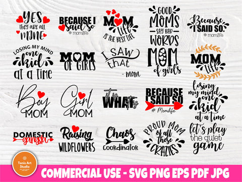 Mom Quotes SVG Bundle, Mom Life Svg Cut Files SVG TonisArtStudio 