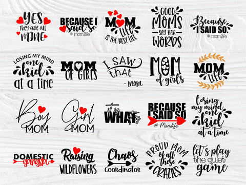 Mom Quotes SVG Bundle, Mom Life Svg Cut Files SVG TonisArtStudio 