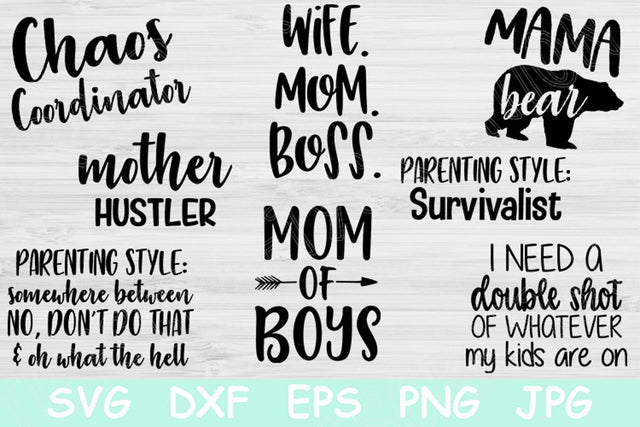 Mom Quotes Svg File Bundle. 8 Mom Svg Sayings for Cricut. SVG TiffsCraftyCreations 