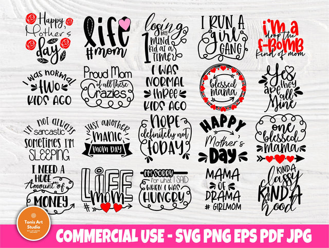 Mom Quotes SVG, Mothers Day Svg, Funny Mom Bundle SVG TonisArtStudio 