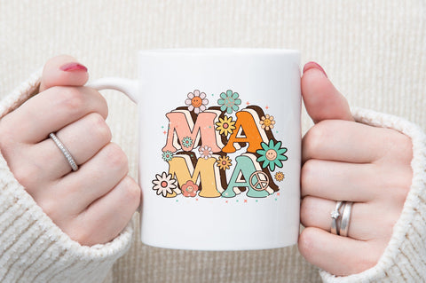 Mom Retro Flowers PNG Sublimation Sublimation designartist 