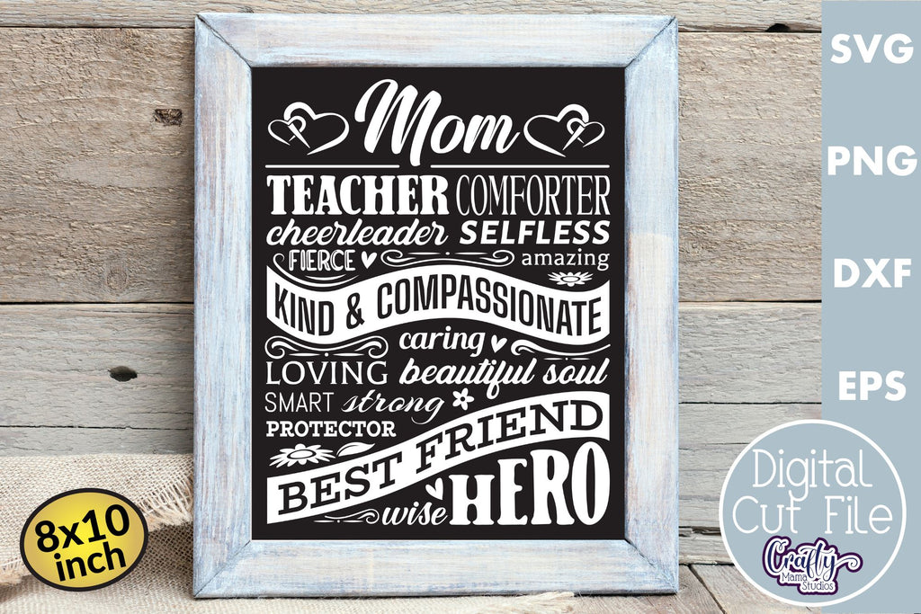 Mom Sign | Mom Svg | Mom Subway Art | Mothers Day Sign - So Fontsy