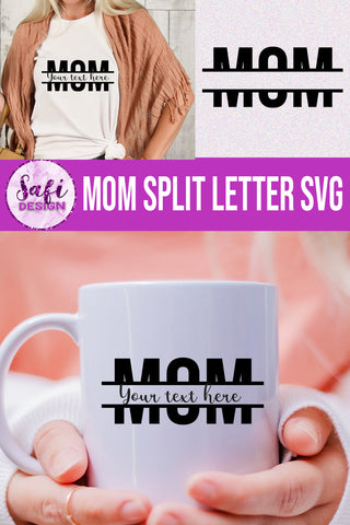 Mom Split Letter SVG Cut File |Mother's Day SVG SVG Safi Design 