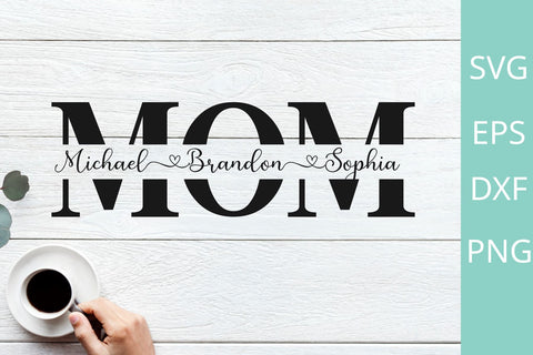 mom split name frame svg, Mother svg, Mother's Day SVG SVG Chamsae Studio 