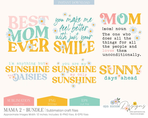 Mom Sublimation Bundle Sublimation Aja Nicole Designs 